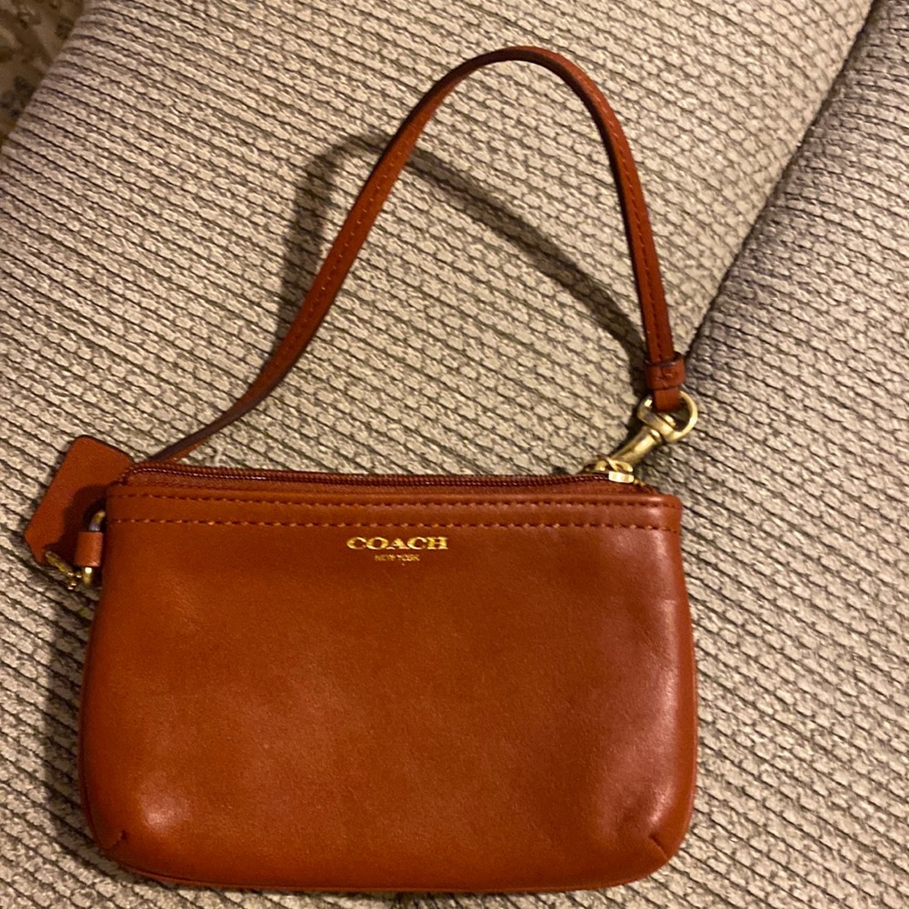SOLD!!!  Coach Leather Wristlet